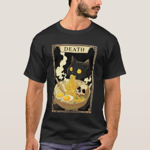 T-shirt Carte de Tarot Drôle de la Mort Kitty Chat Noir Ra