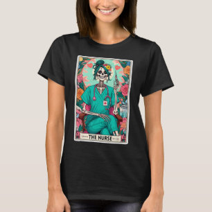T-shirt Carte de Tarot infirmière drôle Skeleton Nurse Wit