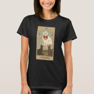T-shirt Carte de tarot Jugement et chats graphique cosmiqu
