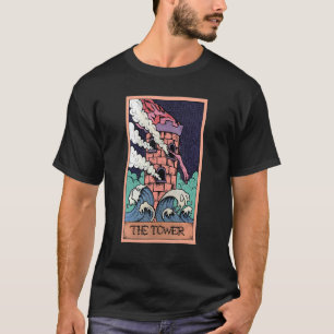 T-shirt Carte de tarot La Tour et chat Sphynx Graphique és