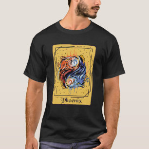 T-shirt Carte de tarot Phoenix Ying Yang Oiseau de feu ave