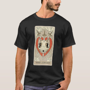 T-shirt Carte de tarot Trois d'épées et graphique cosmique