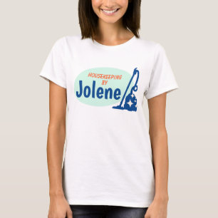 T-shirt Carte de visite de nettoyage de maison rose Retro