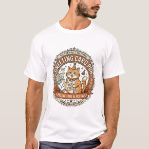 T-shirt Carte de vœux Chat de jeu de mots Carte de vœux Ch