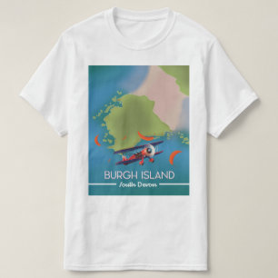 T-shirt Carte de voyage de l'île de Burgh Devon