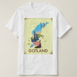 T-shirt Carte de voyage de Viking de mer baltique du