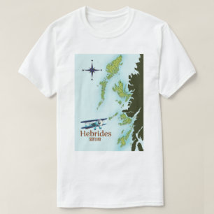 T-shirt Carte de voyage des Hébrides en Ecosse.