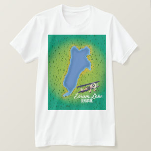 T-shirt Carte de voyage du lac Esrum Danemark