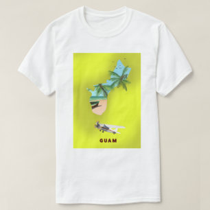 T-shirt Carte de voyage illustrée de Guam