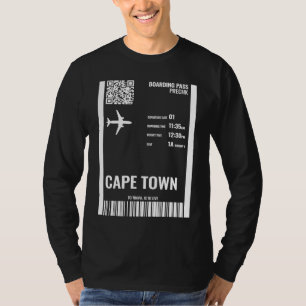 T-shirt Carte d'embarquement pour Le Cap Afrique du Sud Bi