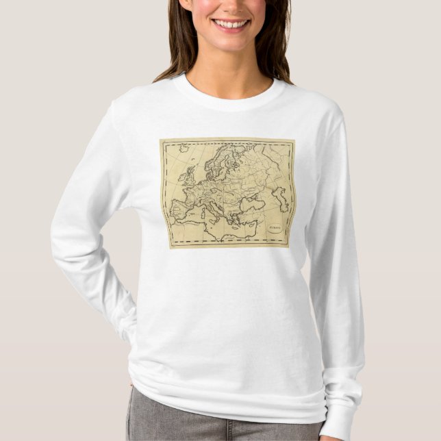 T-shirt Carte d'ensemble de l'Europe (Devant)