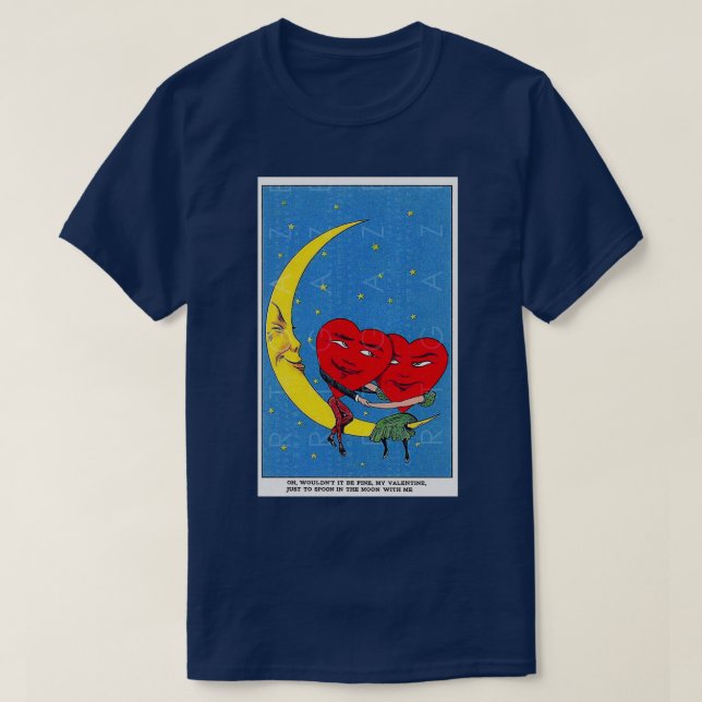 T-shirt carte des amoureux et lune de tarot (Design devant)