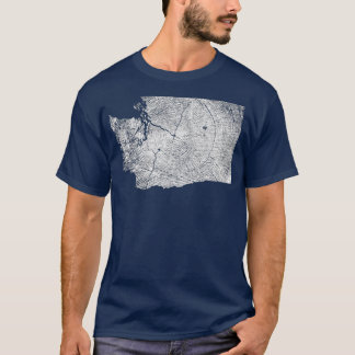 T-shirt Carte des anneaux de croissance de l'arbre de Wash