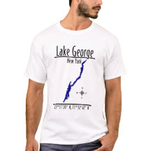 Carte des coordonnées du rivage du lac George, New
