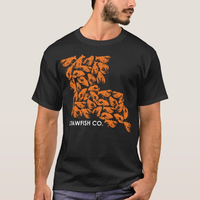 T-shirt Carte des écrevisses Louisiana Cajun Fruits de mer (Devant)