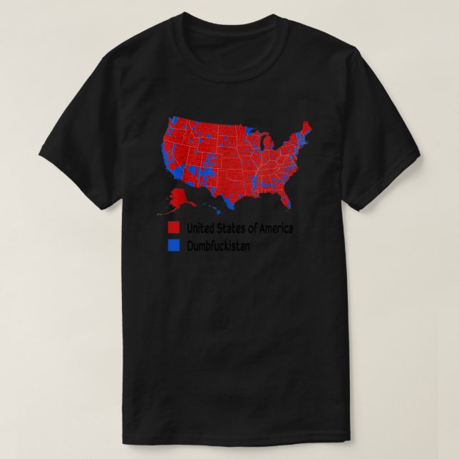 T-shirt Carte des élections États-Unis d'Amérique Dumbfuck (Design devant)