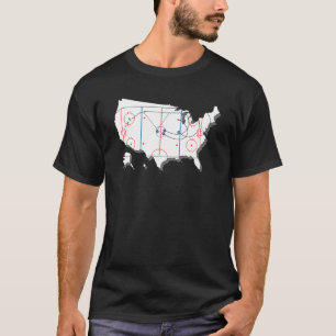 T-shirt Carte Des États-Unis Hockey Formé Rink Hockey Prid
