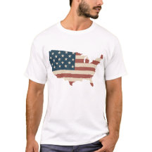 Carte des États-Unis vintage American flag tee