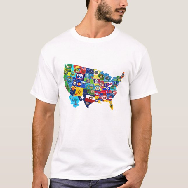 T-shirt Carte des USA (Devant)