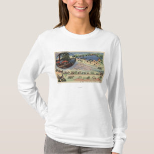 T-shirt Carte détaillée de LA vers le lac