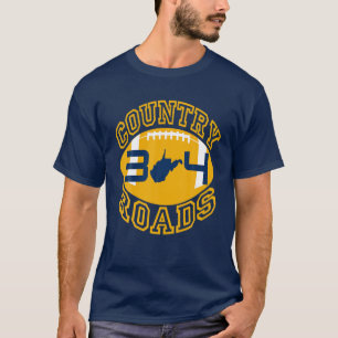 T-shirt Carte d'état des routes de football de Virginie-Oc