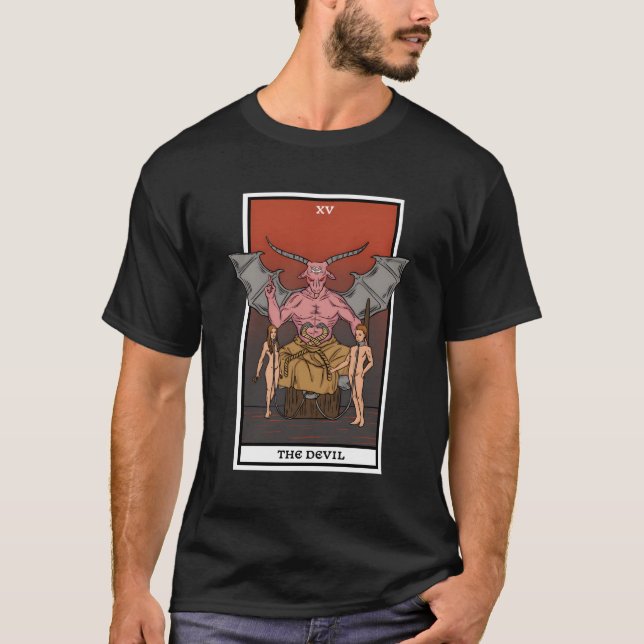 T-shirt Carte Devil Gothic Tarot Lecture Fortune Tellin (Devant)