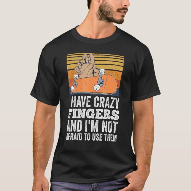 T-shirt Carte d'orientation Retro Fingerboard Finger Skate (Devant)