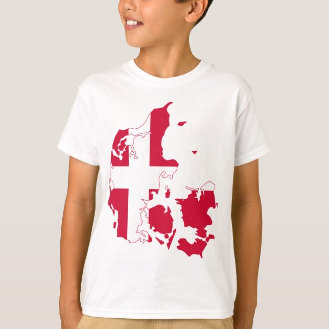 T-shirt Carte Drapeau Danemark (Devant)