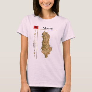 T-Shirt Carte + Drapeau + Titre Albanie