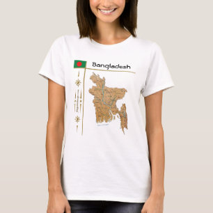 T-Shirt Carte + Drapeau + Titre Bangladesh