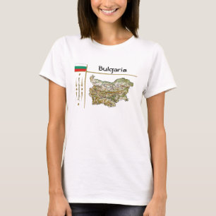 T-Shirt Carte + Drapeau + Titre Bulgarie