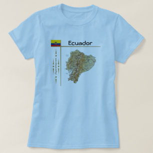 T-Shirt Carte + Drapeau + Titre Équateur