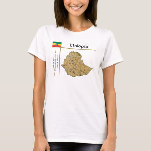 T-Shirt Carte + Drapeau + Titre Éthiopie
