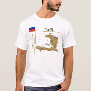 T-Shirt Carte + Drapeau + Titre Haïti