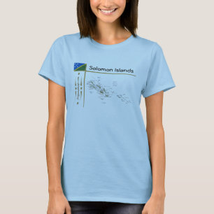 T-Shirt Carte + Drapeau + Titre Îles Salomon