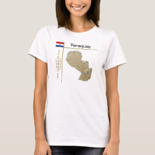 T-Shirt Carte + Drapeau + Titre Paraguay