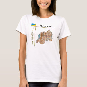 T-Shirt Carte + Drapeau + Titre Rwanda
