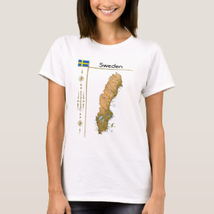 T-Shirt Carte + Drapeau + Titre Suède