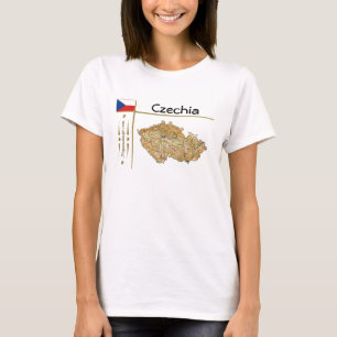 T-Shirt Carte + Drapeau + Titre Tchéquie