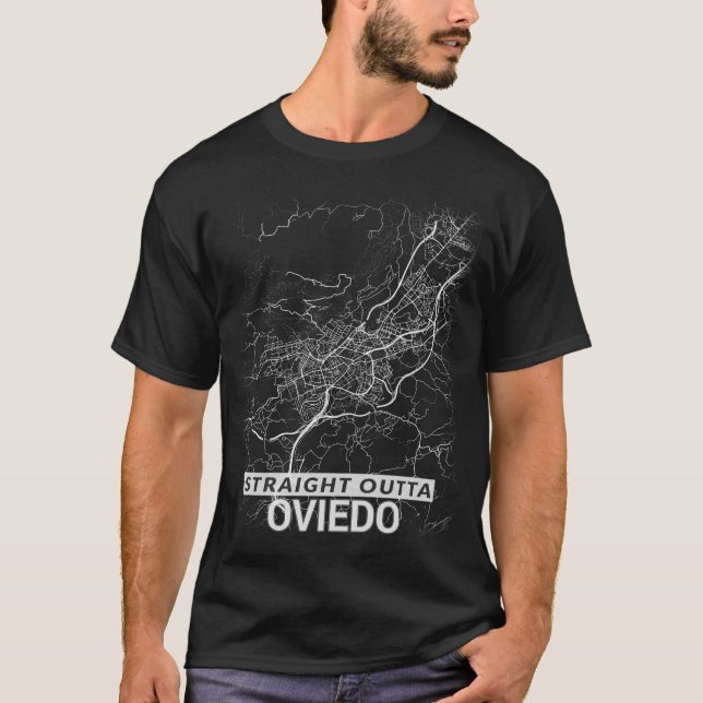 T-shirt Carte droite de ville d'Outta Oviedo (GROS (Devant)