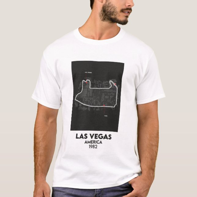 T-shirt Carte du circuit américain Las Vegas F1 (Devant)