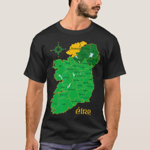 T-shirt Carte du comté de Donegal Irlande Eire Irish Trave