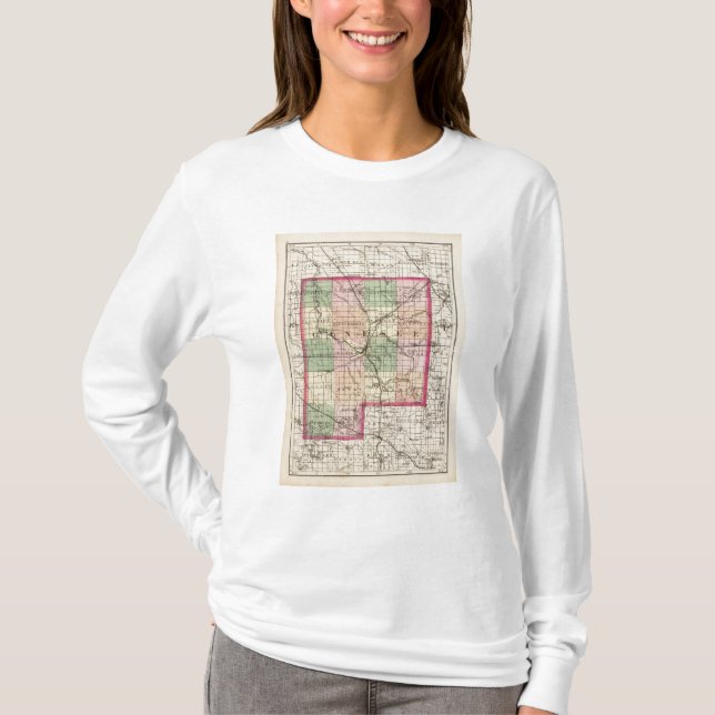 T-shirt Carte du comté de Genesee, Michigan (Devant)