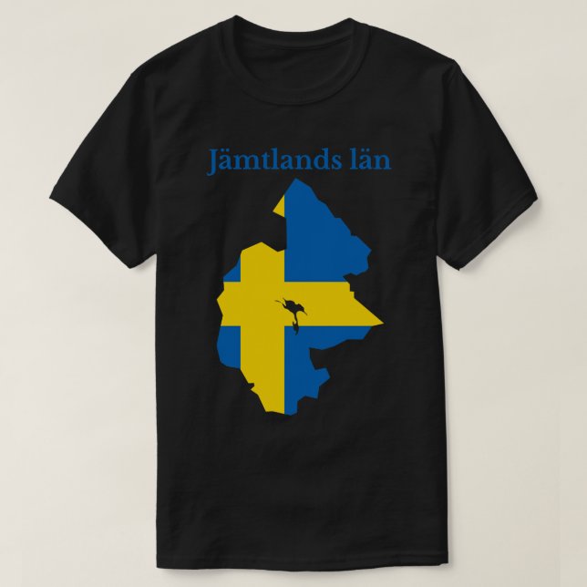 T-shirt Carte du comté de Jamtland Suède (Design devant)
