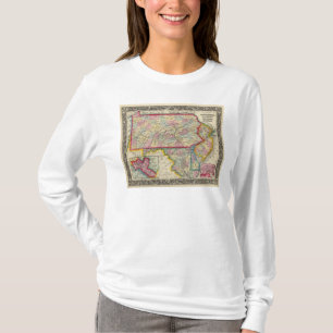 T-shirt Carte du comté de la Pennsylvanie, New Jersey
