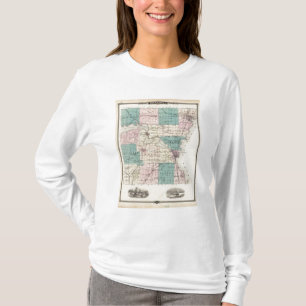 T-shirt Carte du comté de Winnebago, état du Wisconsin