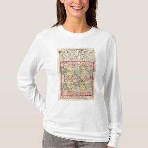 T-shirt Carte du comté d'Oakland, Michigan