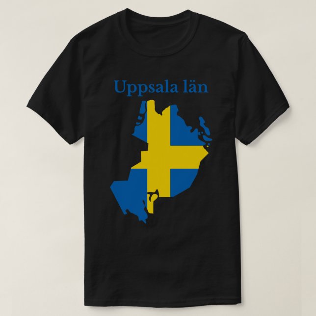 T-shirt Carte du comté d'Uppsala Suède (Design devant)