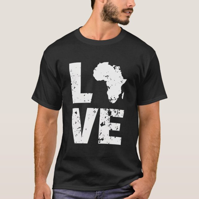 T-shirt Carte du continent africain I Love Afrique (Devant)