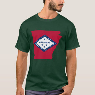 T-shirt Carte du drapeau de l'Arkansas